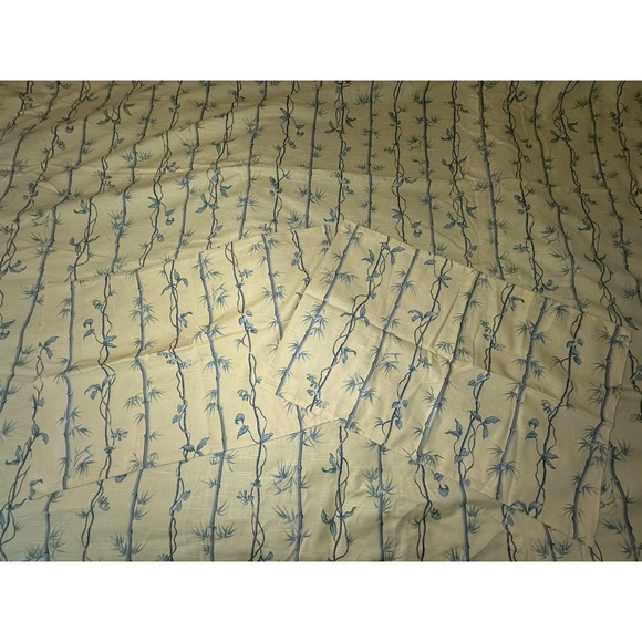 JIM THOMPSON Duvet Cover Sham Set QUEEN Yellow Bamboo Rare Cotton Cabana